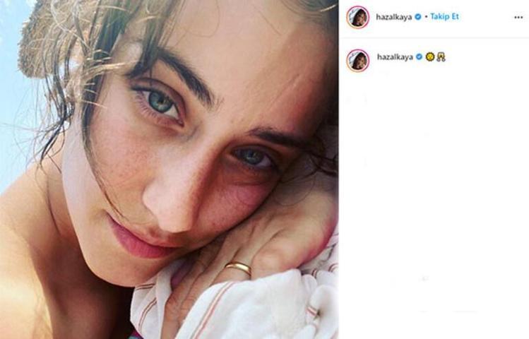 Hazal Kaya makyajsız pozunu paylaştı