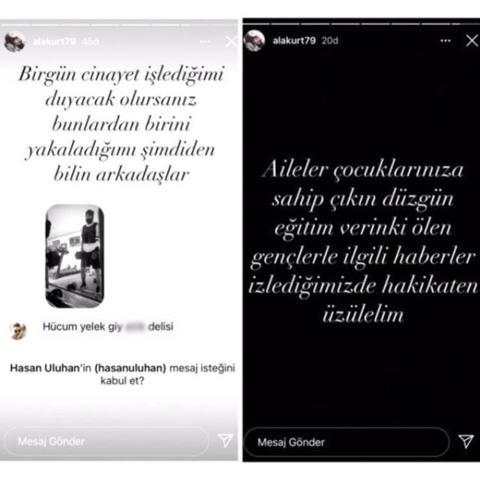 Mehmet Akif Alakurt takipçisini ölümle tehdit etti