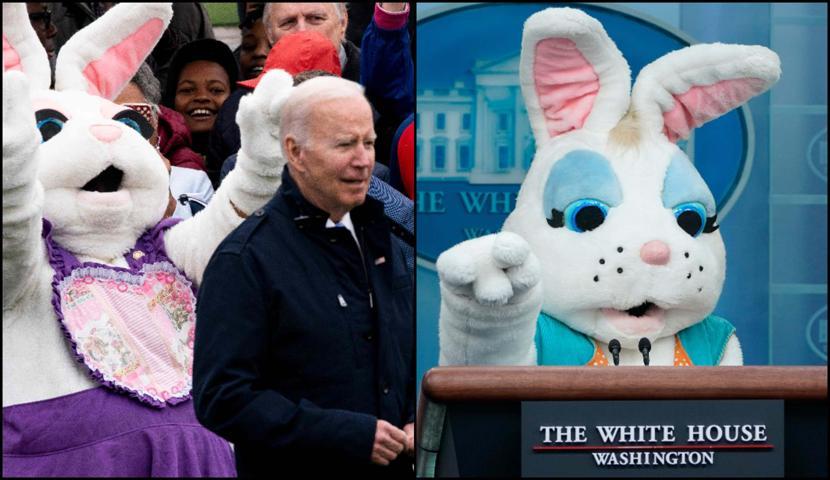 Paskalya kutlamalarından ilginç görüntüler... Tavşan, Joe Biden’ın sözünü kesti Beyaz Saraya sürpriz ziyaret