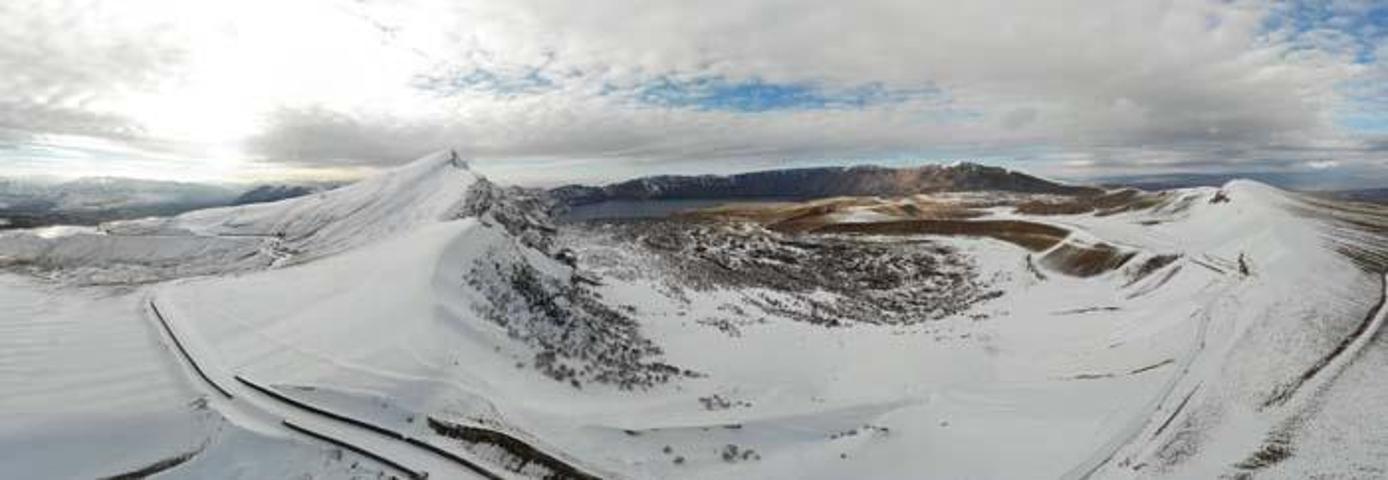 UNESCO’ya aday Nemrut Kalderasında göz kamaştıran kar manzaraları