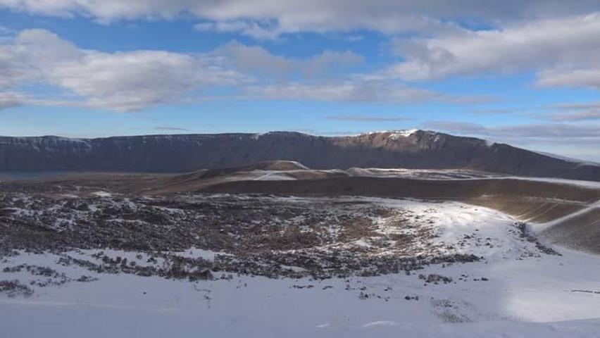 UNESCO’ya aday Nemrut Kalderasında göz kamaştıran kar manzaraları