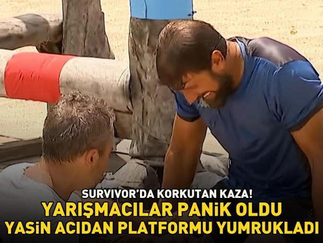Survivorda korkutan kaza Yarışmacılar panik oldu, Yasin acıdan platformu yumrukladı