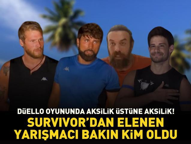 Survivordan elenen yarışmacı belli oldu Düello oyununda aksilik üstüne aksilik İşte adaya veda eden isim…