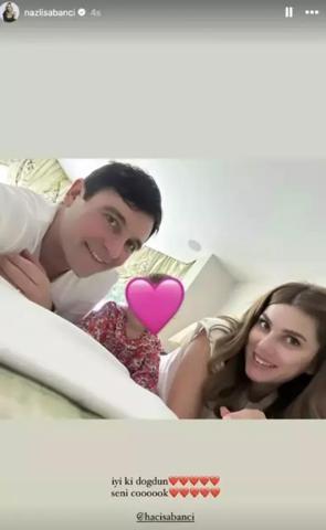 Nazlı Sabancıdan eşi Hacı Sabancıya romantik kutlama