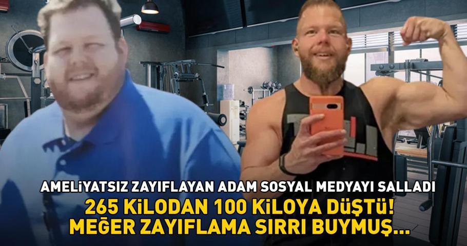 Ameliyatsız zayıflayan adam sosyal medyayı salladı 265 kilodan 100 kiloya düştü Meğer zayıflama sırrı buymuş