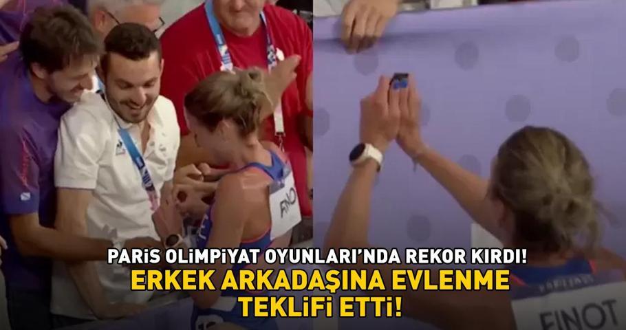 Paris Olimpiyatlarında romantik anlar Avrupa rekoru kıran Alice Finot, erkek arkadaşına evlenme teklifi etti