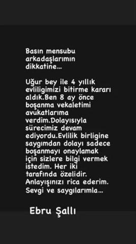 Uğur Akkuş’tan boşanacak olan Ebru Şallı’dan yeni açıklama HAYATIMDA YENİ BİR DÖNEM BAŞLIYOR