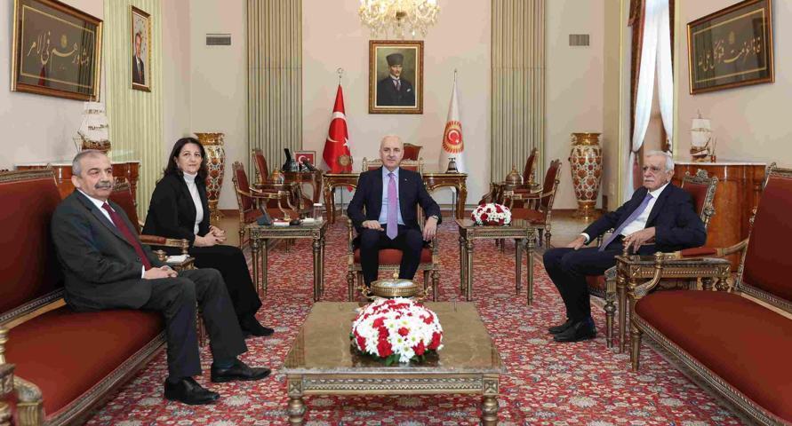 TBMM Başkanı Kurtulmuş, DEM Parti heyetini kabul etti: İşte görüşmeden ilk kareler