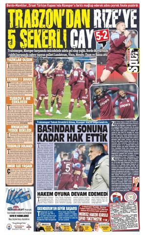 Trabzonsporda moral tavan Yerel basın şaşalı galibiyeti manşetlerine böyle taşıdı...