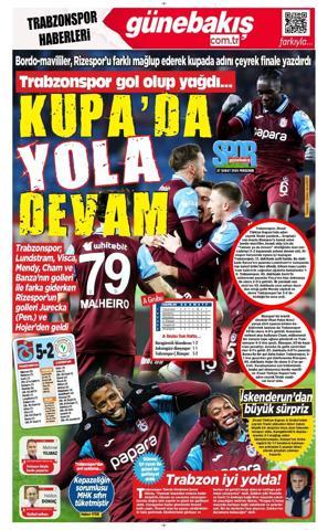 Trabzonsporda moral tavan Yerel basın şaşalı galibiyeti manşetlerine böyle taşıdı...