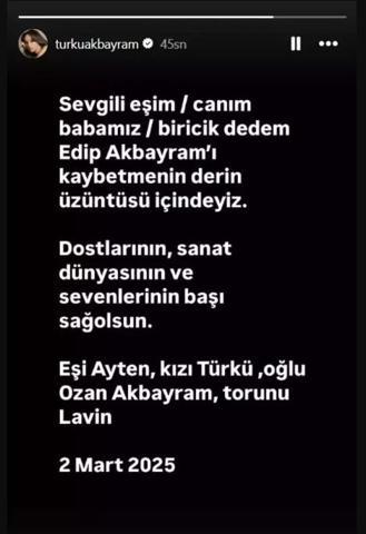 Edip Akbayramın eşi Ayten Akbayramın son paylaşımı duygulandırdı: BURAYA KADARMIŞ...