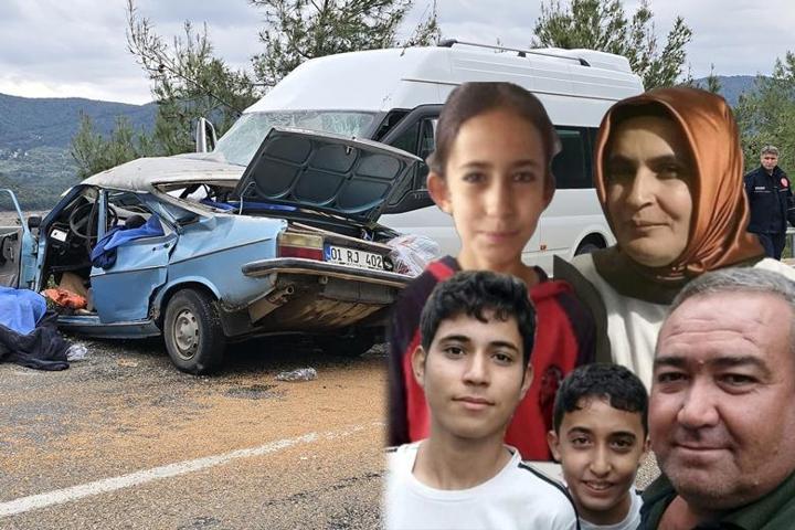 Aynı aileden 5 kişi can vermişti: Adanadaki kazada ölen anne ve 3 çocuğu toprağa verildi