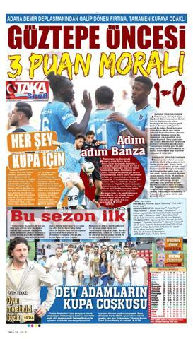 Trabzonspor, Adanada 3 puanı tek golle aldı Yerel basın manşetleri dikkat çekti...