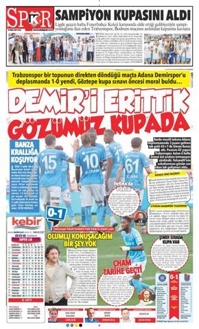 Trabzonspor, Adanada 3 puanı tek golle aldı Yerel basın manşetleri dikkat çekti...