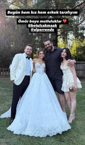 Alper Rende ve Betül Çakmak evlendi Ünlü fenomen gelinliği ve zarafetiyle görenleri büyüledi