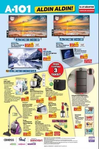 A101 AKTÜEL ÜRÜNLER: 21 Ağustos A101 Kataloğu Bu Hafta Aldın aldın Kataloğunda Neler İndirimde Hoparlör, Kablosuz Klavye, Çamaşır Makinesi, Buzdolabı...