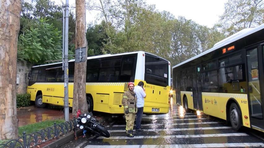 SON DAKİKA | İETT otobüsü motosiklete çarptı