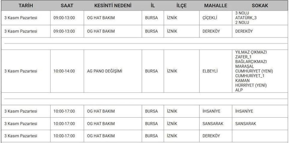 UEDAŞ BURSA ELEKTRİK KESİNTİSİ 3 KASIM: Bursada Elektrikler Ne Zaman Gelecek Hangi İlçelerde Elektrik Yok