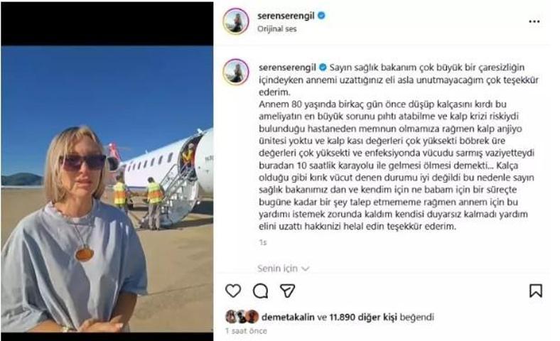 Seren Serengil yoğun bakımdaki annesi için yardım çağrısı yaptı Sağlık Bakanlığı hızla harekete geçti