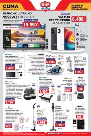 25-28 KASIM 2025 BİM AKTÜEL KATALOĞU | 55 inç 4K ultra HD Google TV 19.990 TL, mikrodalga fırın 2.490 TL BİMde bu hafta neler var