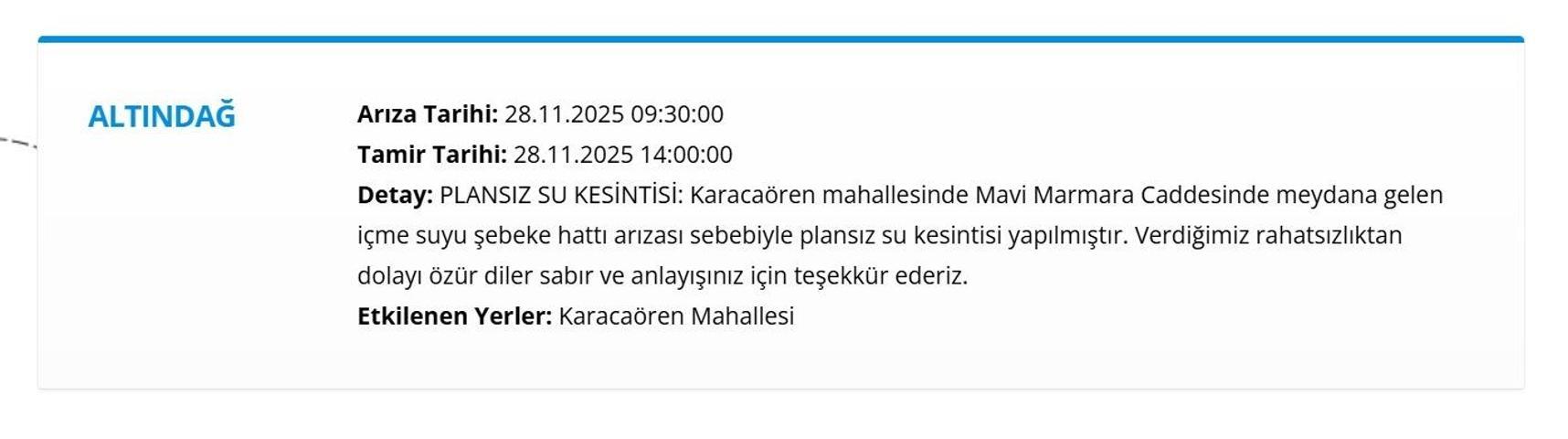 28 KASIM ANKARA ASKİ SU KESİNTİSİ: ASKİ Ankara Su Kesintisi Ne Zaman Bitecek, Sular Ne Zaman Gelecek