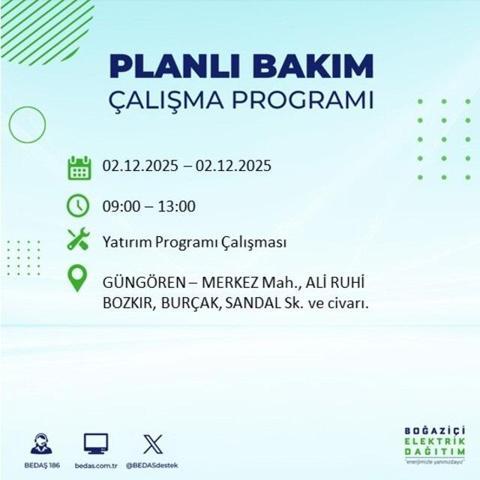 2 ARALIK 2025 İSTANBUL AYEDAŞ-BEDAŞ ELEKTRİK KESİNTİSİ: İstanbulda Elektrik Kesintisi Ne Zaman Bitecek, Elektrikler Ne Zaman Gelecek Sarıyer, Silivri...