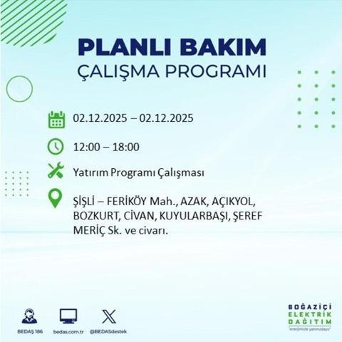 2 ARALIK 2025 İSTANBUL AYEDAŞ-BEDAŞ ELEKTRİK KESİNTİSİ: İstanbulda Elektrik Kesintisi Ne Zaman Bitecek, Elektrikler Ne Zaman Gelecek Sarıyer, Silivri...