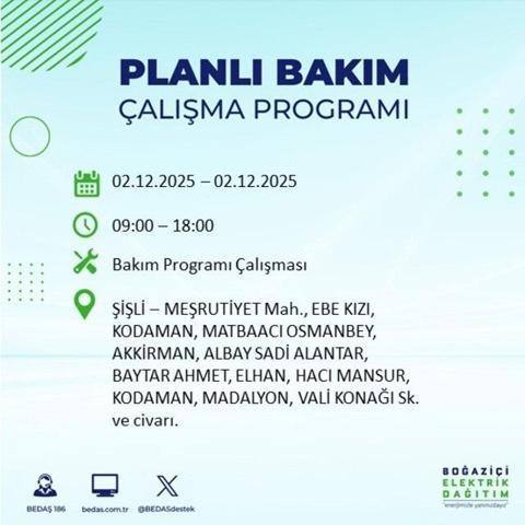 2 ARALIK 2025 İSTANBUL AYEDAŞ-BEDAŞ ELEKTRİK KESİNTİSİ: İstanbulda Elektrik Kesintisi Ne Zaman Bitecek, Elektrikler Ne Zaman Gelecek Sarıyer, Silivri...