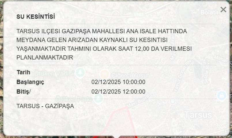 MESKİ 2 ARALIK MERSİN SU KESİNTİSİ: Mersinde Sular Ne Zaman Gelecek MESKİ Mersin Su Kesintisi Ne Zaman Bitecek