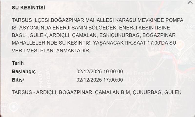 MESKİ 2 ARALIK MERSİN SU KESİNTİSİ: Mersinde Sular Ne Zaman Gelecek MESKİ Mersin Su Kesintisi Ne Zaman Bitecek