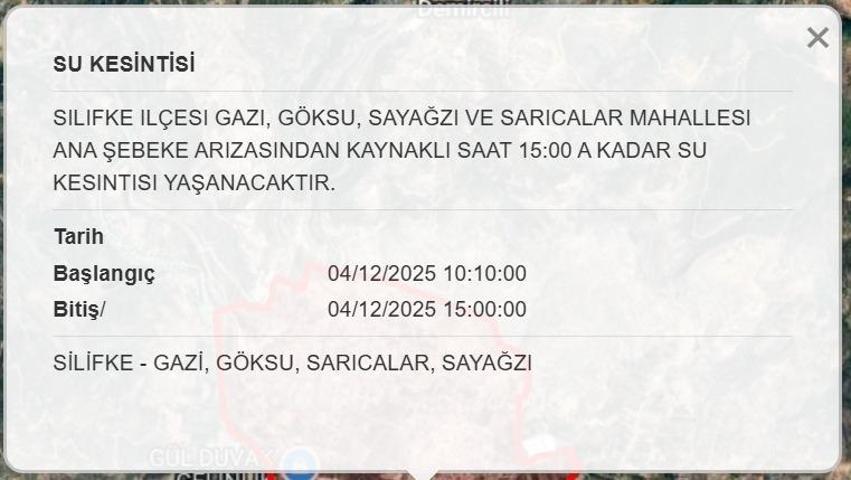 4 ARALIK MESKİ MERSİN SU KESİNTİSİ: Mersinde Sular Ne Zaman Gelecek Mersin Su Kesintisi Ne Zaman Bitecek