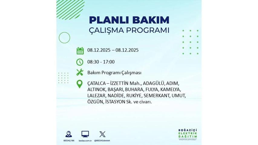 8 ARALIK 2025 İSTANBUL AYEDAŞ-BEDAŞ ELEKTRİK KESİNTİSİ: İstanbulda Elektrik Kesintisi Ne Zaman Bitecek, Elektrikler Ne Zaman Gelecek Bağcılar, Sarıyer, Esenyurt...