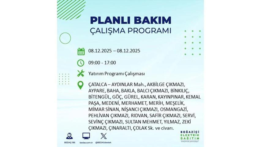 8 ARALIK 2025 İSTANBUL AYEDAŞ-BEDAŞ ELEKTRİK KESİNTİSİ: İstanbulda Elektrik Kesintisi Ne Zaman Bitecek, Elektrikler Ne Zaman Gelecek Bağcılar, Sarıyer, Esenyurt...