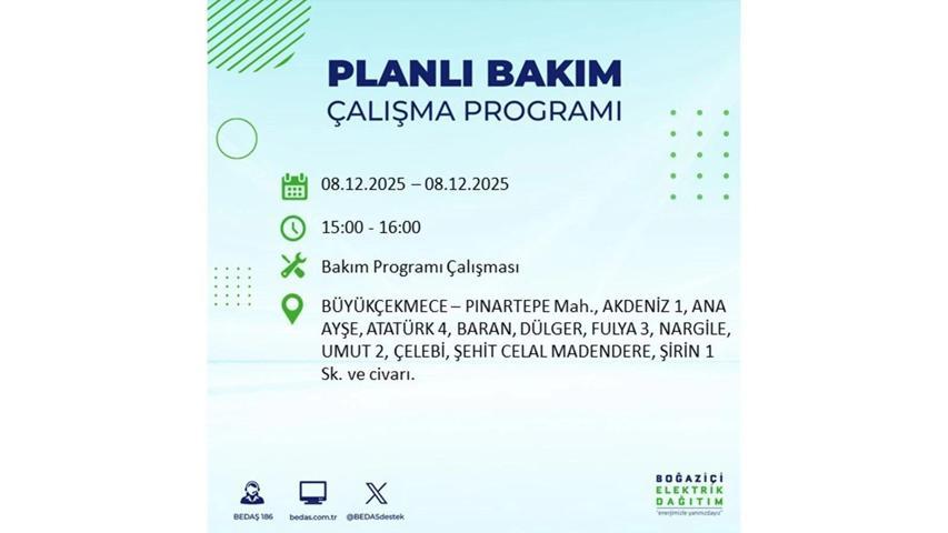 8 ARALIK 2025 İSTANBUL AYEDAŞ-BEDAŞ ELEKTRİK KESİNTİSİ: İstanbulda Elektrik Kesintisi Ne Zaman Bitecek, Elektrikler Ne Zaman Gelecek Bağcılar, Sarıyer, Esenyurt...