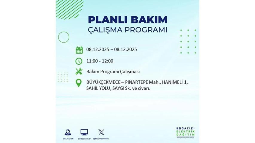 8 ARALIK 2025 İSTANBUL AYEDAŞ-BEDAŞ ELEKTRİK KESİNTİSİ: İstanbulda Elektrik Kesintisi Ne Zaman Bitecek, Elektrikler Ne Zaman Gelecek Bağcılar, Sarıyer, Esenyurt...