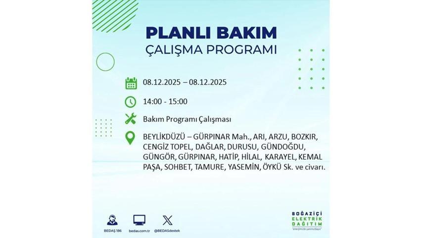 8 ARALIK 2025 İSTANBUL AYEDAŞ-BEDAŞ ELEKTRİK KESİNTİSİ: İstanbulda Elektrik Kesintisi Ne Zaman Bitecek, Elektrikler Ne Zaman Gelecek Bağcılar, Sarıyer, Esenyurt...
