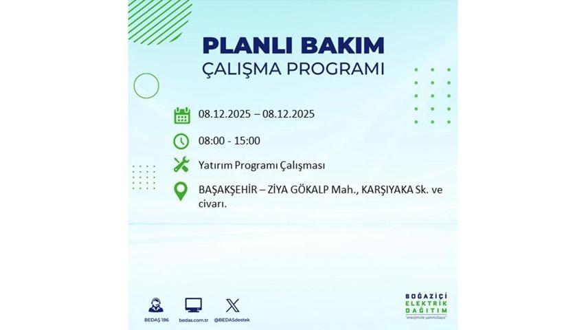8 ARALIK 2025 İSTANBUL AYEDAŞ-BEDAŞ ELEKTRİK KESİNTİSİ: İstanbulda Elektrik Kesintisi Ne Zaman Bitecek, Elektrikler Ne Zaman Gelecek Bağcılar, Sarıyer, Esenyurt...