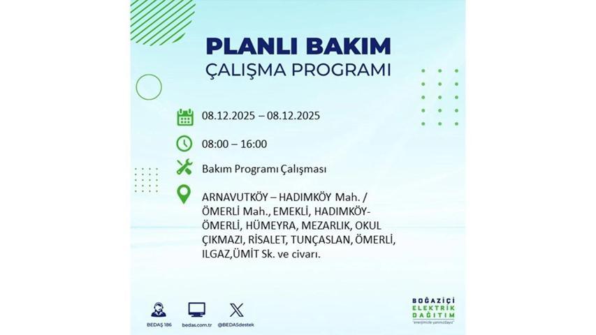 8 ARALIK 2025 İSTANBUL AYEDAŞ-BEDAŞ ELEKTRİK KESİNTİSİ: İstanbulda Elektrik Kesintisi Ne Zaman Bitecek, Elektrikler Ne Zaman Gelecek Bağcılar, Sarıyer, Esenyurt...