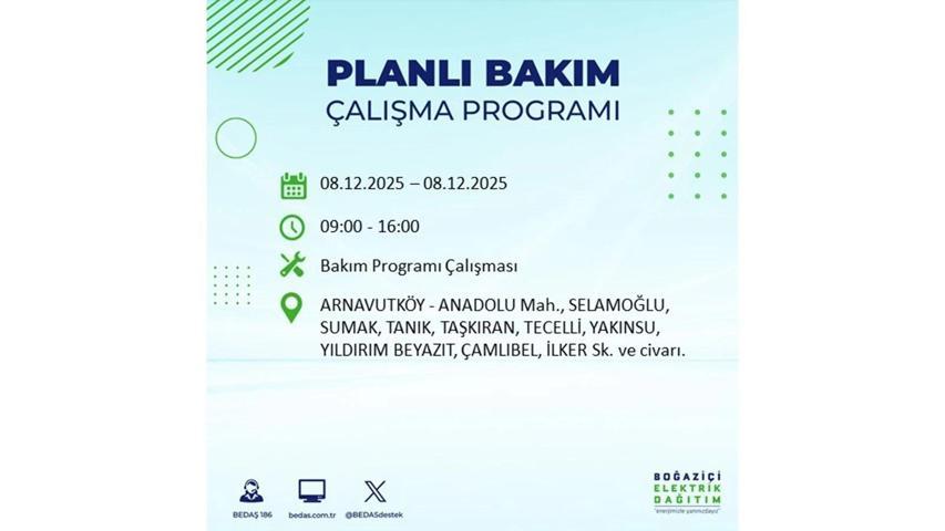 8 ARALIK 2025 İSTANBUL AYEDAŞ-BEDAŞ ELEKTRİK KESİNTİSİ: İstanbulda Elektrik Kesintisi Ne Zaman Bitecek, Elektrikler Ne Zaman Gelecek Bağcılar, Sarıyer, Esenyurt...