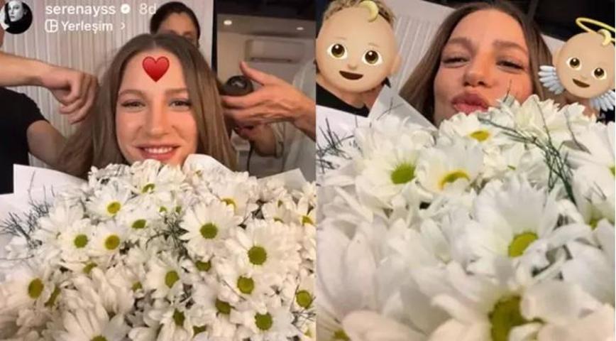 Serenay Sarıkaya’nın Papatya Pozu Olay Oldu Çiçekleri Mert Demir mi Gönderdi