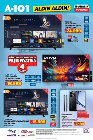 A101 18 ARALIK AKTÜEL ÜRÜNLER KATALOĞU A101de gelecek hafta neler var Televizyon, beyaz eşya, cep telefonu...