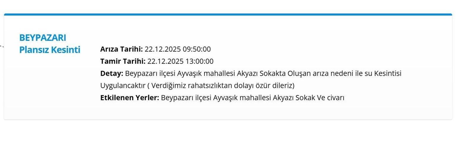 22 ARALIK ASKİ ANKARA SU KESİNTİSİ: Ankara Su Kesintisi Ne Zaman Bitecek, Sular Ne Zaman Gelecek