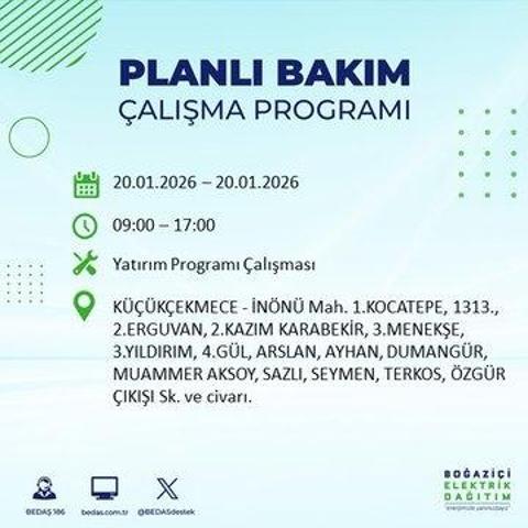 20 OCAK İSTANBUL ELEKTRİK KESİNTİSİ BEDAŞ: İstanbul elektrik kesintisi ne kadar sürecek Kesintiden hangi ilçeler etkilenecek