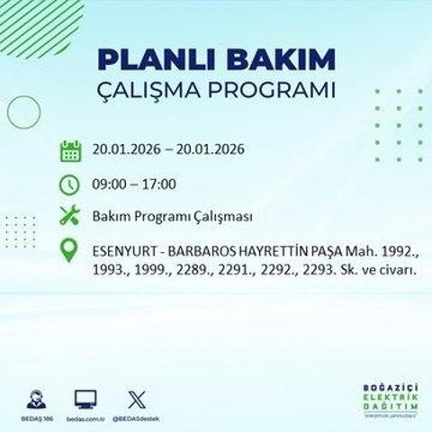 20 OCAK İSTANBUL ELEKTRİK KESİNTİSİ BEDAŞ: İstanbul elektrik kesintisi ne kadar sürecek Kesintiden hangi ilçeler etkilenecek