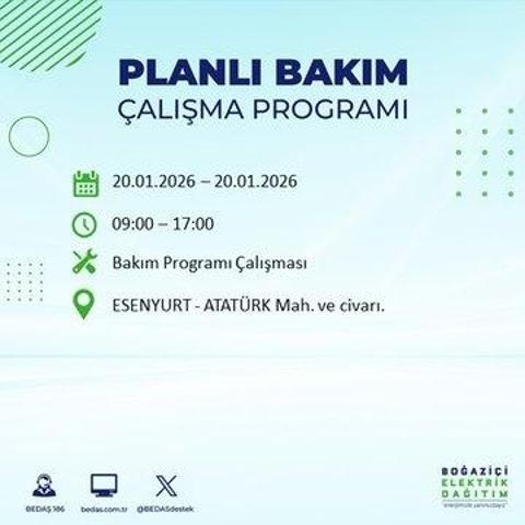 20 OCAK İSTANBUL ELEKTRİK KESİNTİSİ BEDAŞ: İstanbul elektrik kesintisi ne kadar sürecek Kesintiden hangi ilçeler etkilenecek