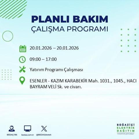 20 OCAK İSTANBUL ELEKTRİK KESİNTİSİ BEDAŞ: İstanbul elektrik kesintisi ne kadar sürecek Kesintiden hangi ilçeler etkilenecek
