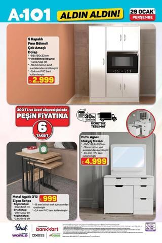 A101 29 Ocak Aktüel Ürünler Kataloğu A101de gelecek hafta neler var Spor malzemeleri, telefon, televizyon, beyaz eşya A101de...