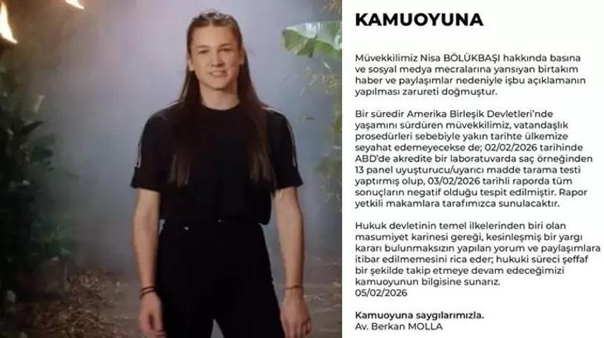Survivor şampiyonu Nisa Bölükbaşı sessizliğini bozdu Uyuşturucu test sonucunu paylaştı