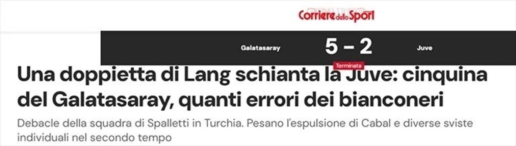 Galatasarayın Juventus galibiyeti, İtalyan basınına böyle yansıdı: Tarihi bir rezalet