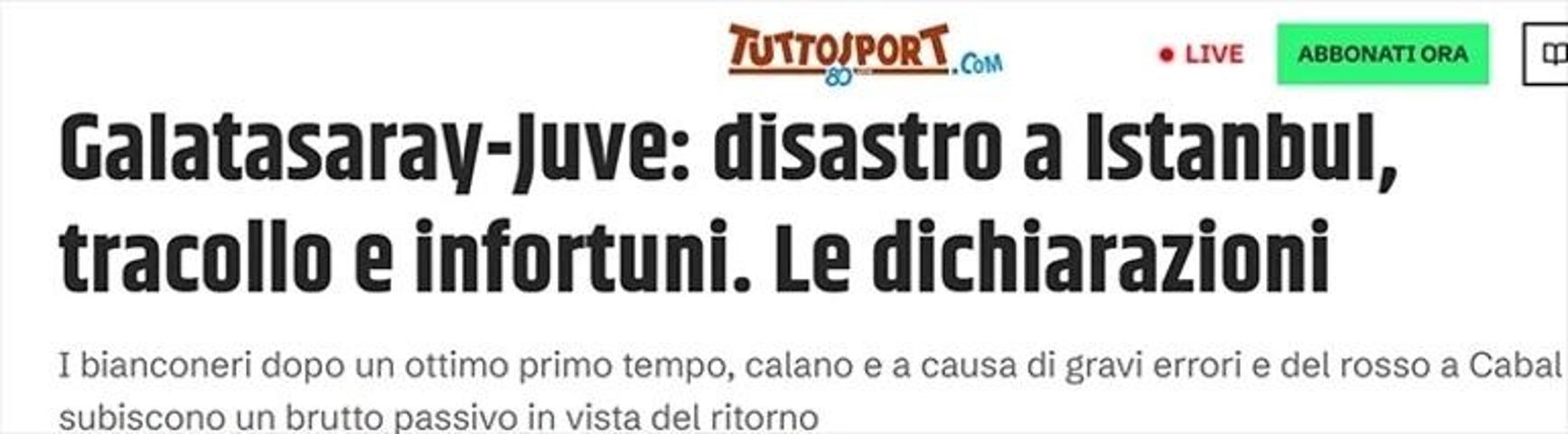 Galatasarayın Juventus galibiyeti, İtalyan basınına böyle yansıdı: Tarihi bir rezalet